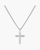 Gold-Tone Cubic Zirconia Cross Pendant Necklace
