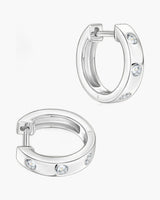 Bezel Set Moissanite Huggie Earrings