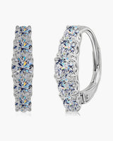 Graduated Moissanite Hoop Earrings