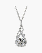 Women's elegant silver 925 necklace with sparkling cubic zirconia stones and infinity design
