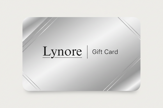 Lynore Gift Card argent sur blanc