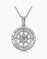 Mother of Pearl Compass CZ Pendant Necklace