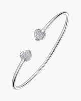 Moissanite Pavé Heart Open Cuff Bangle