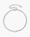 Women's silver 925 bracelet featuring half tennis chain with sparkling cubic zirconia