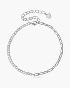 Women's silver 925 bracelet featuring half tennis chain with sparkling cubic zirconia