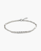 Elegant women's silver 925 bracelet with sparkling cubic zirconia stones on a delicate chain