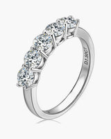 Five Stone Moissanite Wedding Band Ring
