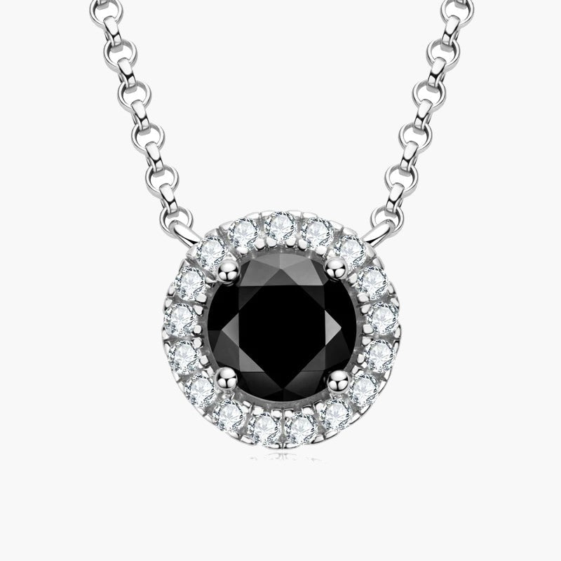 White Gold Color Black Moissanite