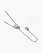 Elegant women's silver 925 necklace with sparkling bezel-set cubic zirconia stones and delicate chain