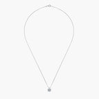 Elegant women's silver 925 necklace with a sparkling round solitaire diamond pendant