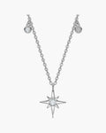Women's silver 925 necklace with a star pendant and sparkling round cubic zirconia stones