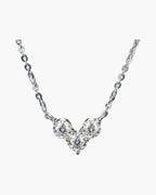 Sparkling women's silver 925 necklace with three brilliant round cut cubic zirconia stones