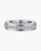 Women's silver 925 ring with two rows of sparkling clear cubic zirconia stones