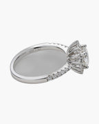 Sparkling women's silver 925 ring with a large oval center stone and pavé band