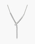 Elegant women's silver 925 necklace with sparkling cubic zirconia stones in a lariat style