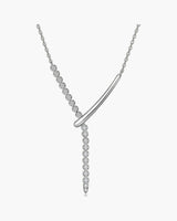 Moissanite Vertical Line Lariat Necklace